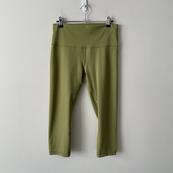 Lululemon Wunder Train High-Rise Crop 21" Activewear Leggings Bronze Green 10 - Picture 2 of 8